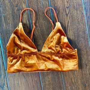 Burnt Orange Velvet Crop Tank